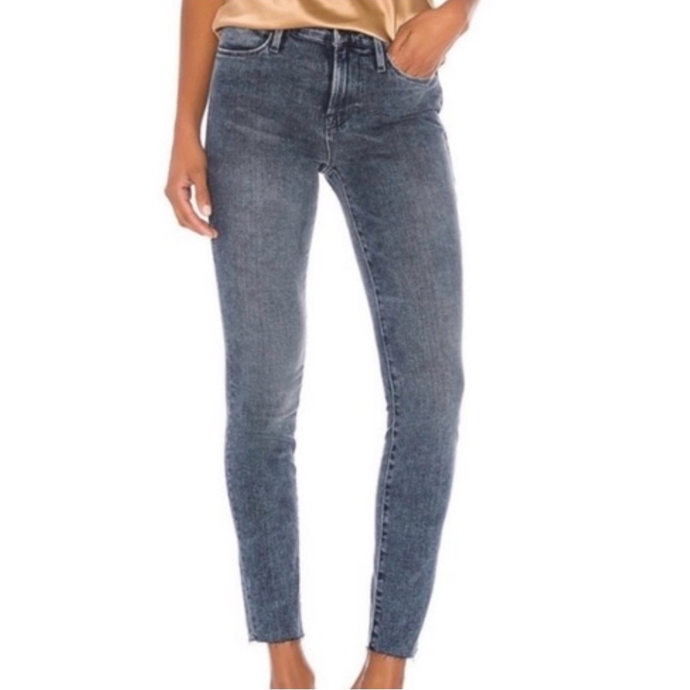 Frame Le High Skinny medium wash raw hem size 26 (stretch)